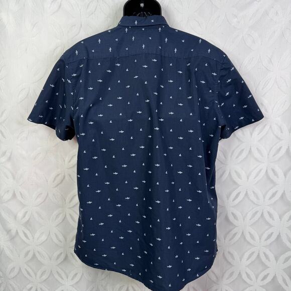Molokai Surf Aloha Blue Shark Cotton Short Sleeve Shirt Mens Size‎ XL - Picture 3 of 5